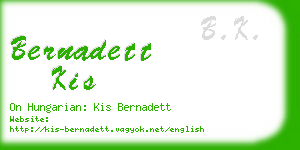 bernadett kis business card